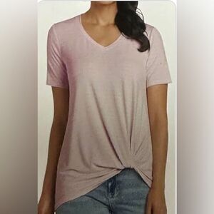 Matty M V-neck Twist Front Tee |